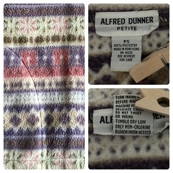 Alfred Dunner - Pink & Purple Striped Fleece Zip Up Jacket ~ Small Petite - Picture 8 of 15